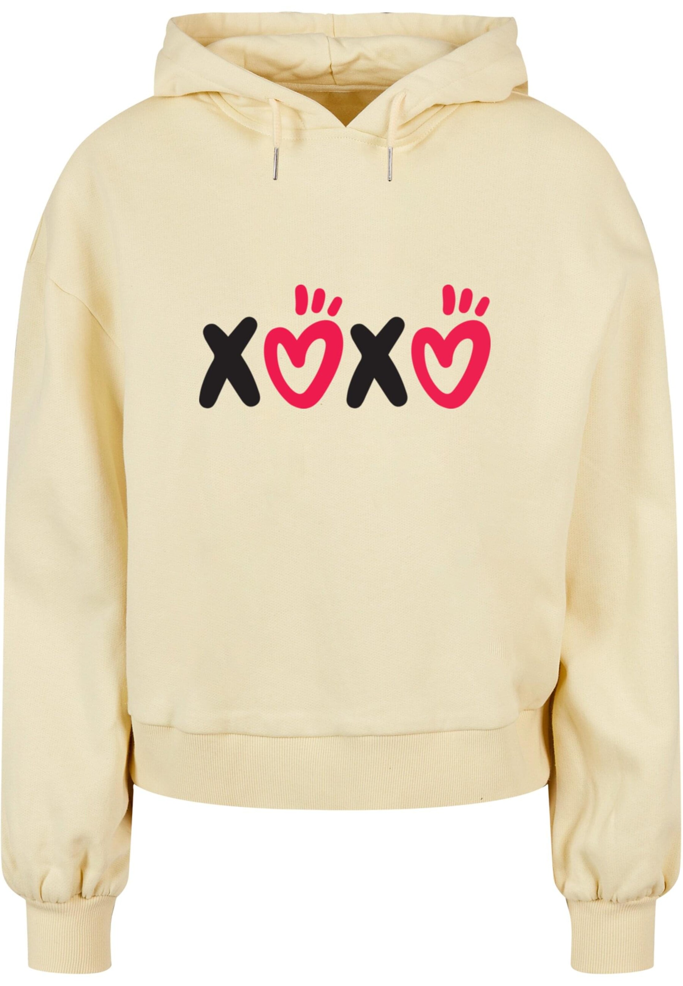 Merchcode Sweatshirt 'Valentines Day - XOXO' in Geel: voorkant