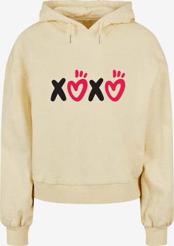 Merchcode Sweatshirt 'Valentines Day - XOXO' in Yellow: front