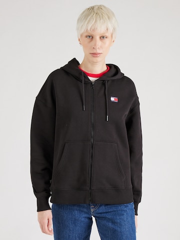 Tommy Jeans Sweat jacket in Black: front