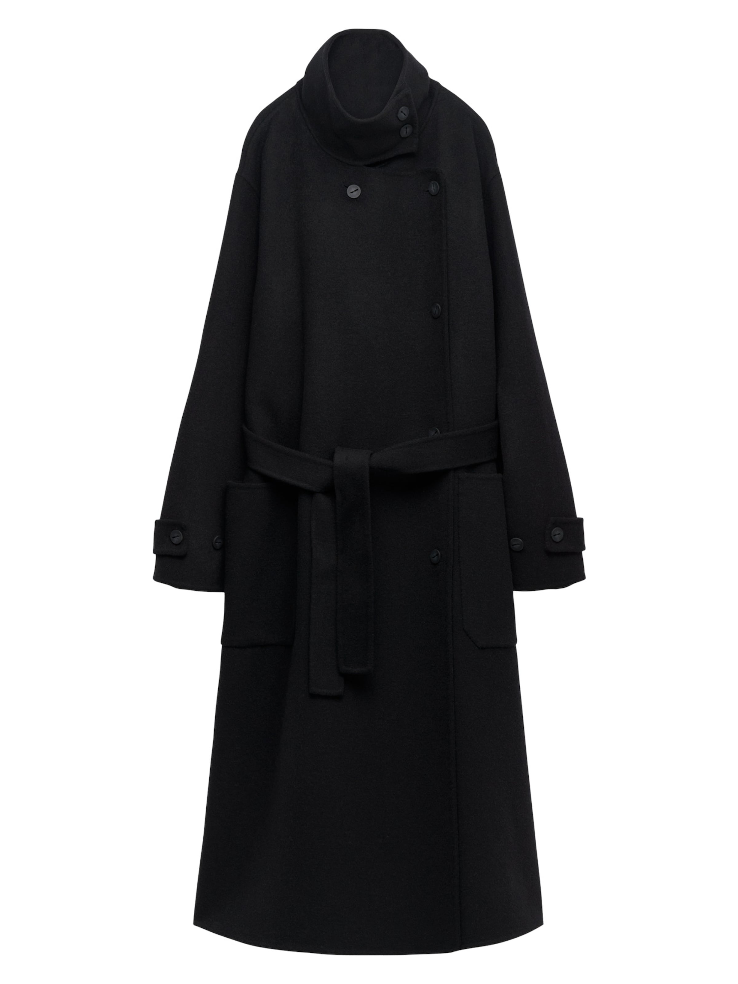 Adolfo Dominguez - Abrigo de entretiempo en negro: frente