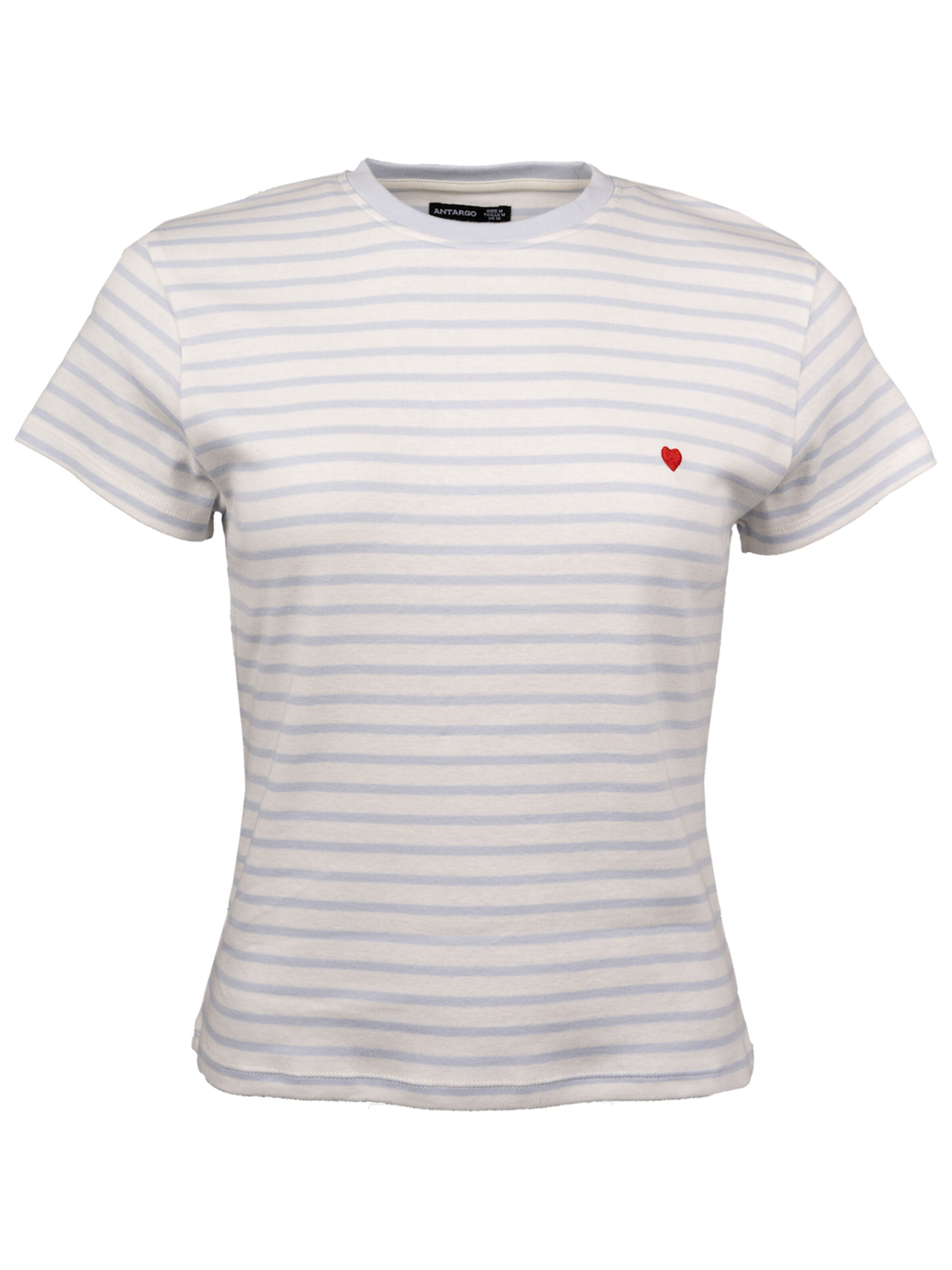 Antargo Shirt 'Women´s Stripes & Heart T-Shirt' in Blue: front