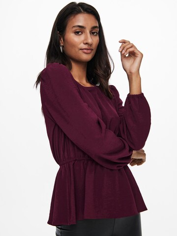 ONLY - Blusa 'METTE' em roxo: frente