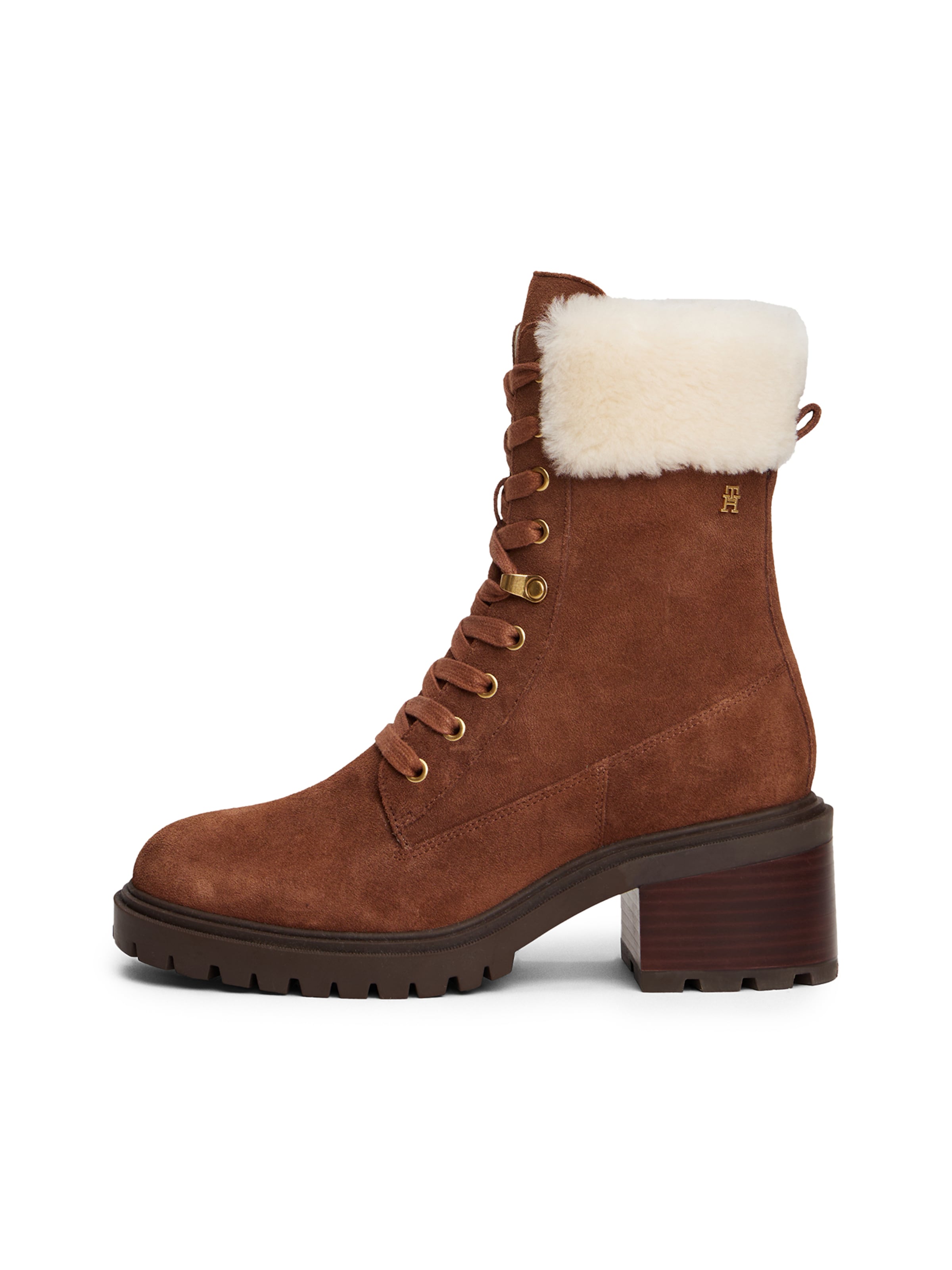 TOMMY HILFIGER Schnürstiefelette in Braun: Vorderseite