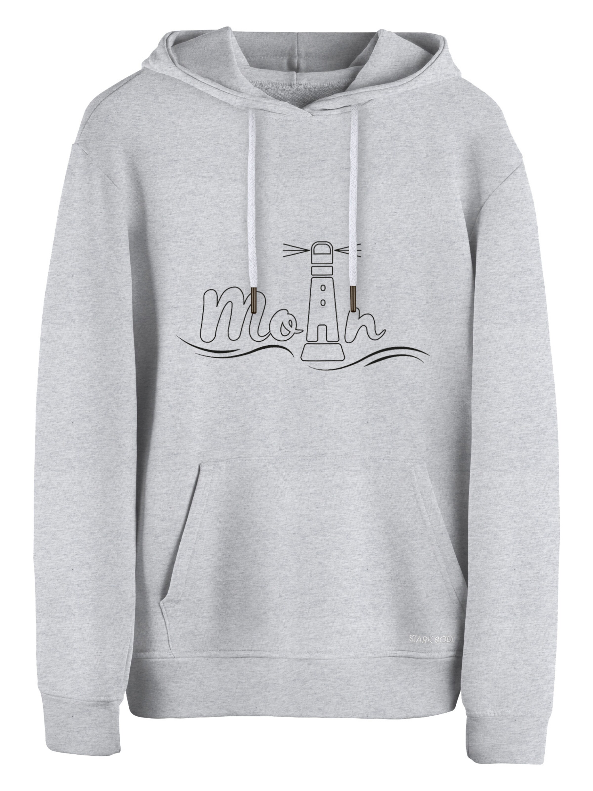 Felpa 'Leuchtturm - Moin' di Cotton Prime in grigio: frontale