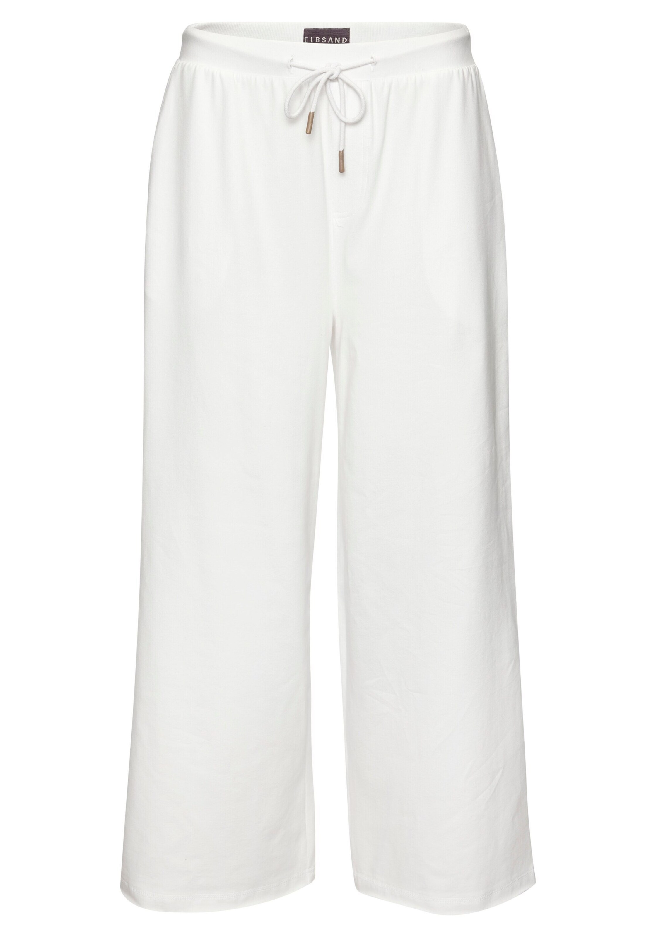 Elbsand Loosefit Παντελόνι σε λευκό: μπροστά