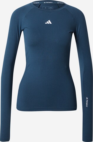 ADIDAS PERFORMANCE Functioneel shirt 'Techfit ' in Blauw: voorkant