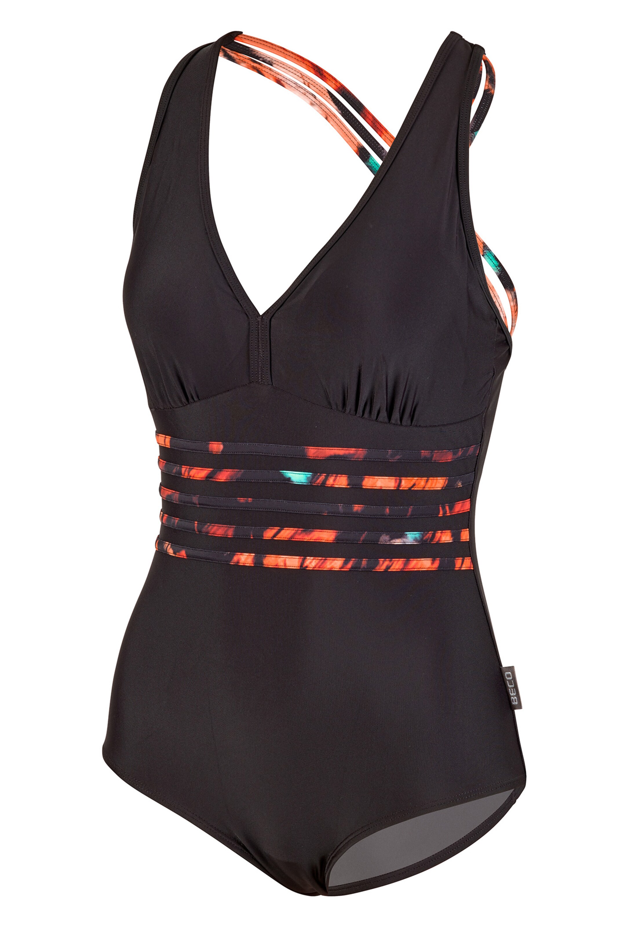 BECO the world of aquasports Bustier Badeanzug 'Feathers' in Schwarz