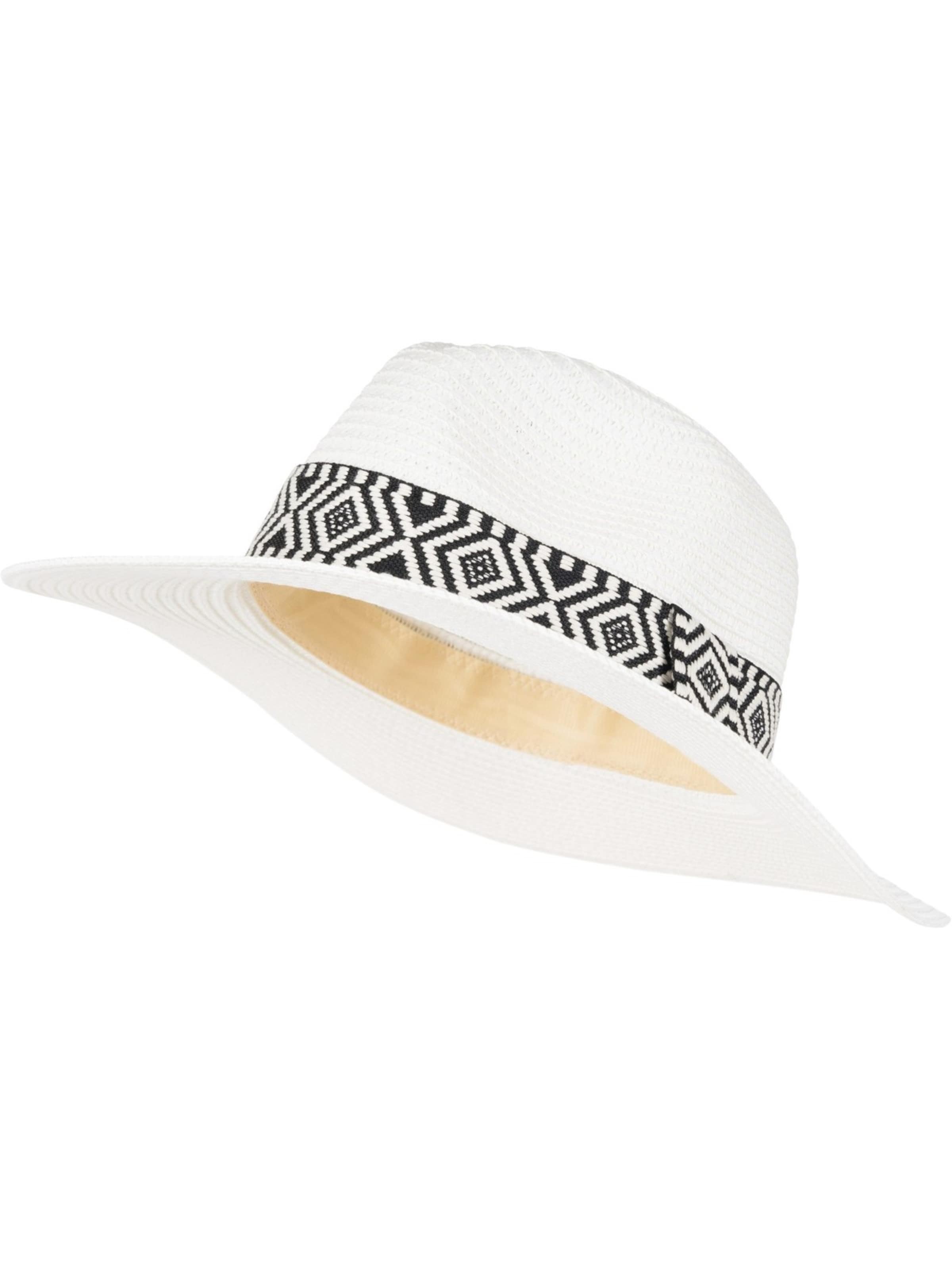 styleBREAKER Hut 'Panama Strohhut Hutband Azteken Muster'‌‌‌‌‌‌‌ in Weiß: Vorderseite