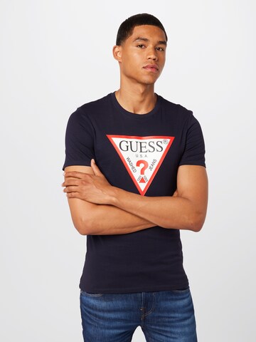 GUESS - Camiseta en negro: frente