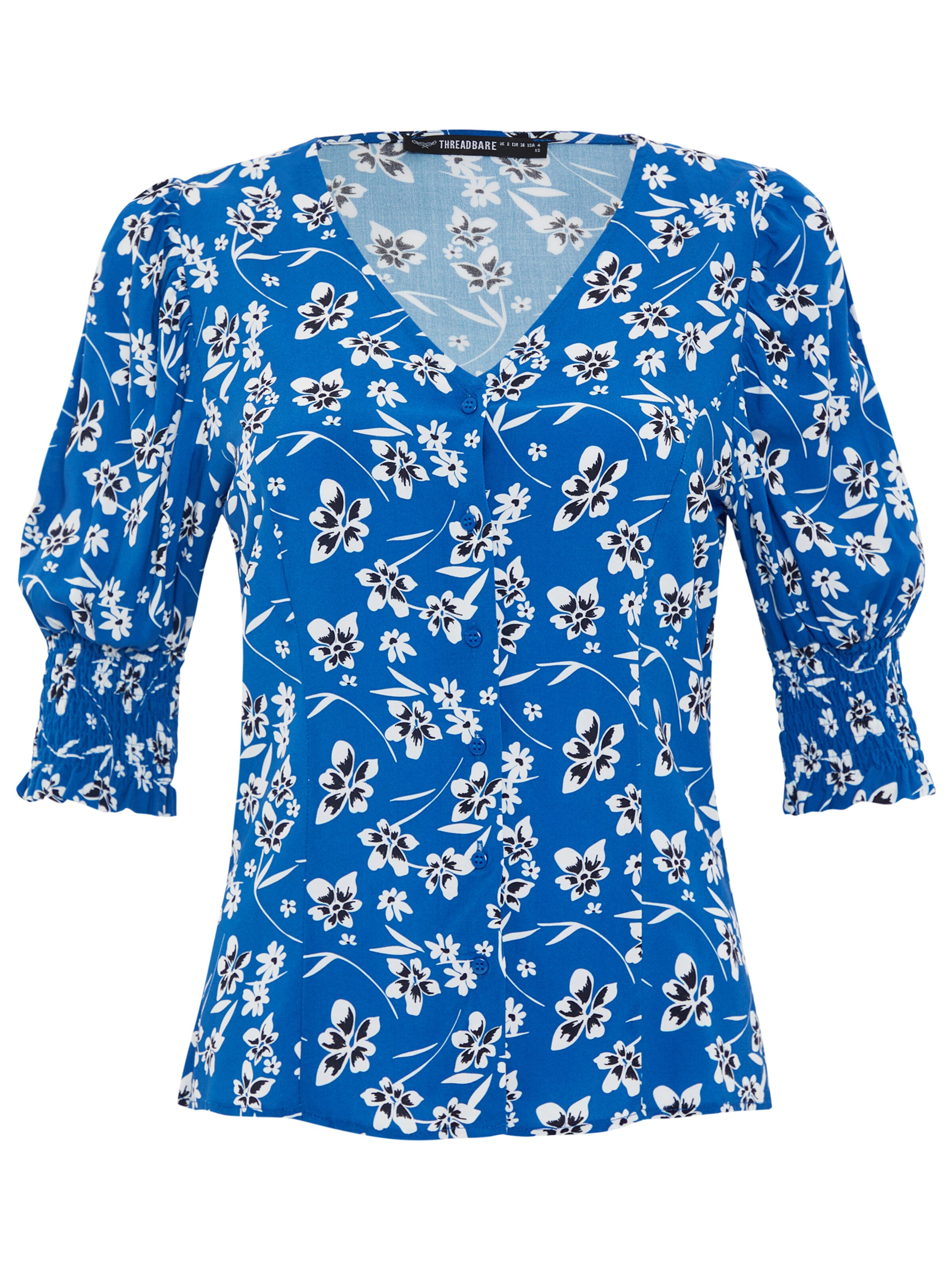 Threadbare Bluse 'Sand' in Blau: Vorderseite