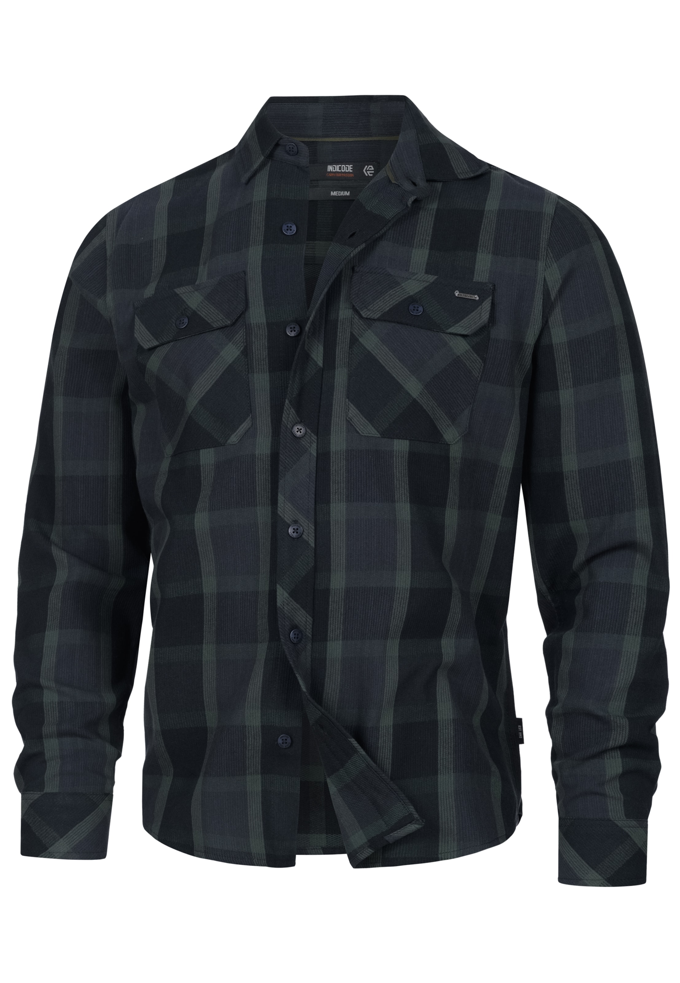 INDICODE JEANS Regular fit Overhemd 'Poma ' in Blauw: voorkant