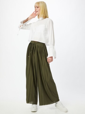 ABOUT YOU Wide leg Trousers 'Caren' in Green