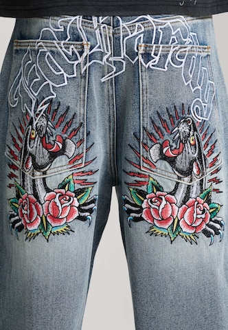 Baggy Jean Ed Hardy en bleu