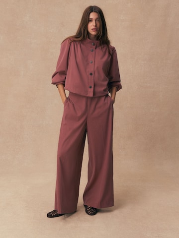 Wide Leg Pantalon à plis Next en marron