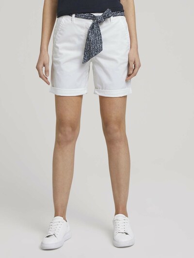 Pantaloni eleganți TOM TAILOR pe bleumarin / alb, Vizualizare model