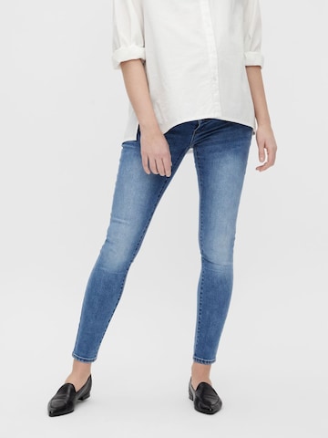 MAMALICIOUS Skinny Jeans 'NEW YORK' in Blauw: voorkant