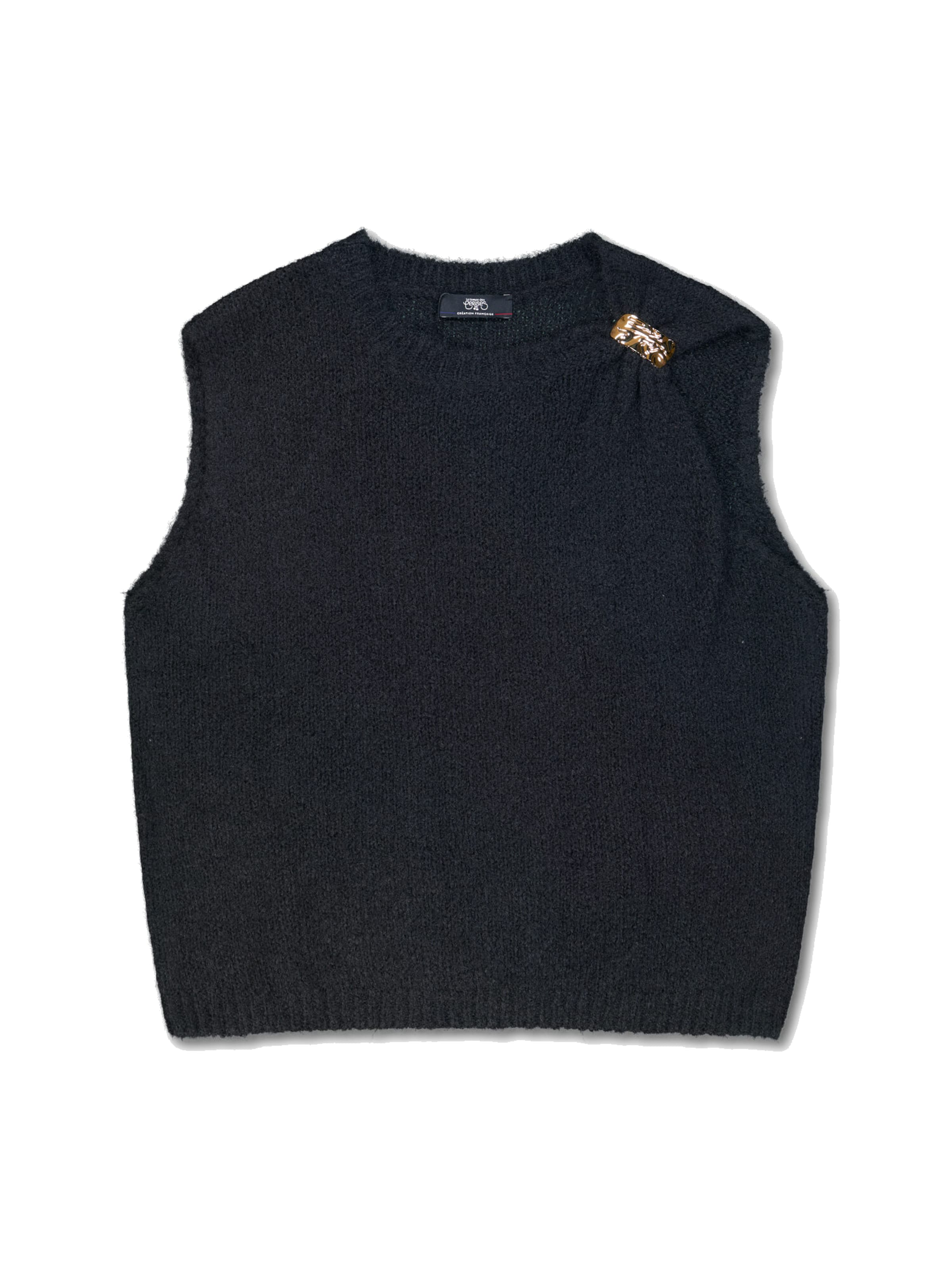 Le Temps Des Cerises Pullover 'Kestrel' in Schwarz: Vorderseite
