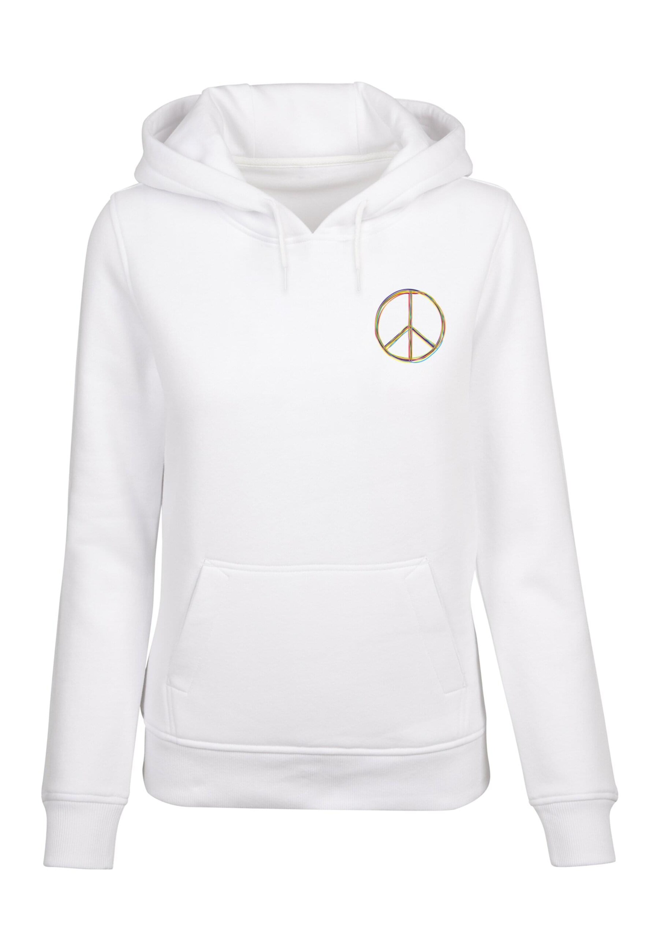 Merchcode Sweatshirt 'Peace' in Weiß: Vorderseite
