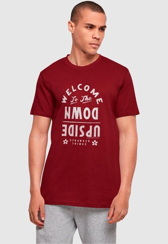ABSOLUTE CULT Shirt 'Stranger Things - Welcome To The Upside Down' in Rood: voorkant