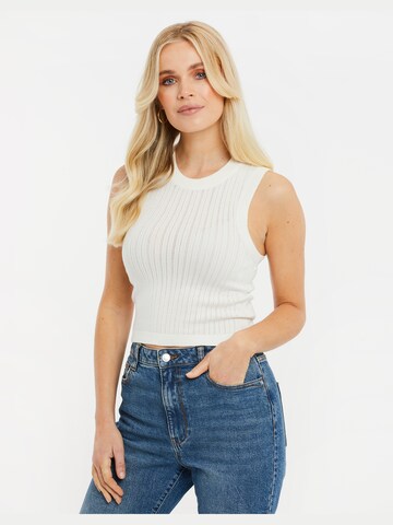 Threadbare Knitted Top 'Holly' in White: front