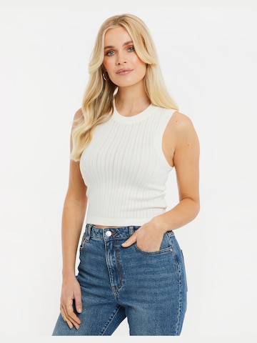 Threadbare Knitted Top 'Holly' in White: front