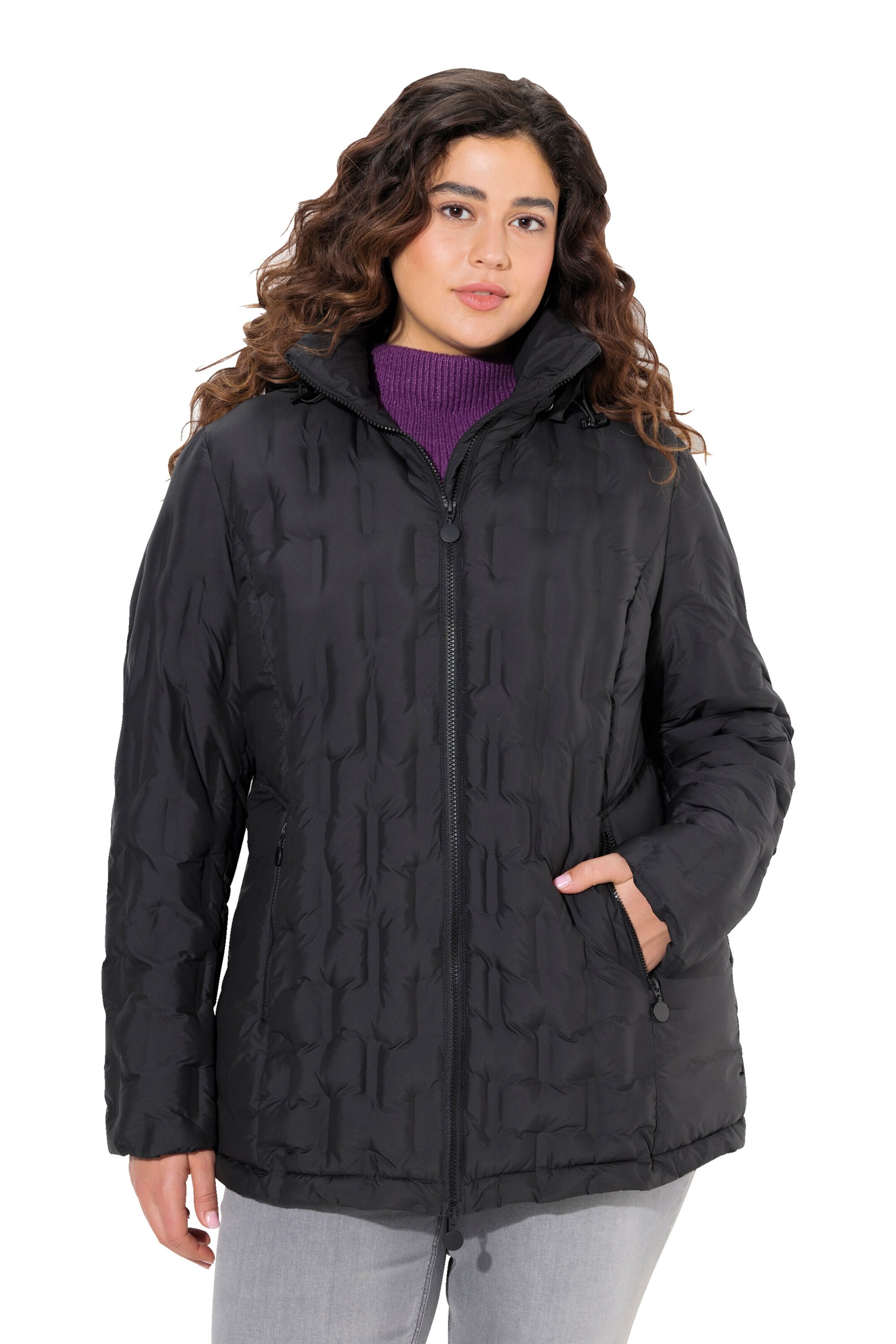 Veste fonctionnelle Ulla Popken en noir : devant