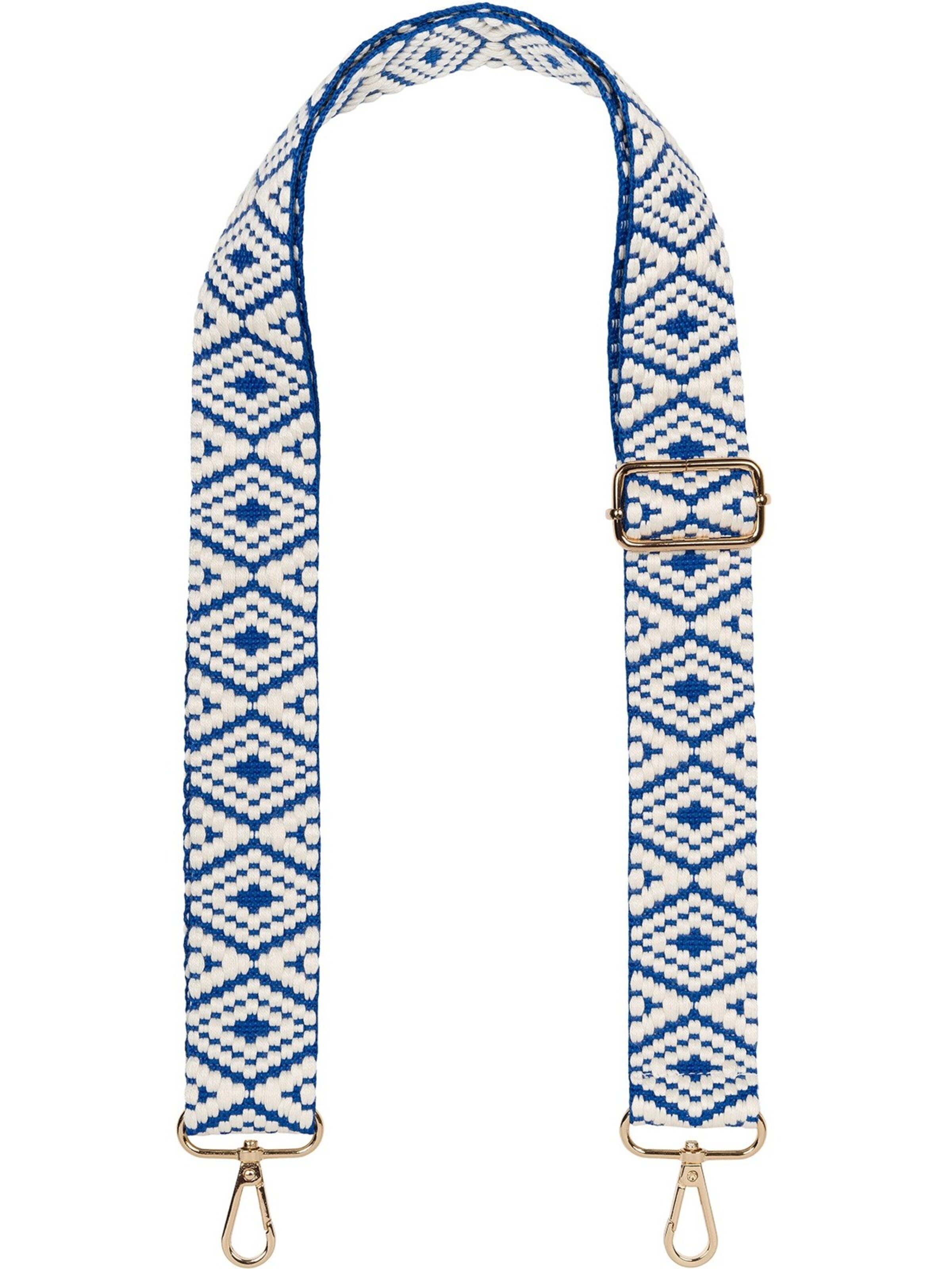 styleBREAKER Taschenzubehör 'Wechsel Taschengurt Azteken Muster'‌‌‌‌‌‌‌‌‌ in Blau: Vorderseite