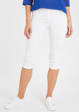 b.young Skinny Trousers in White: front