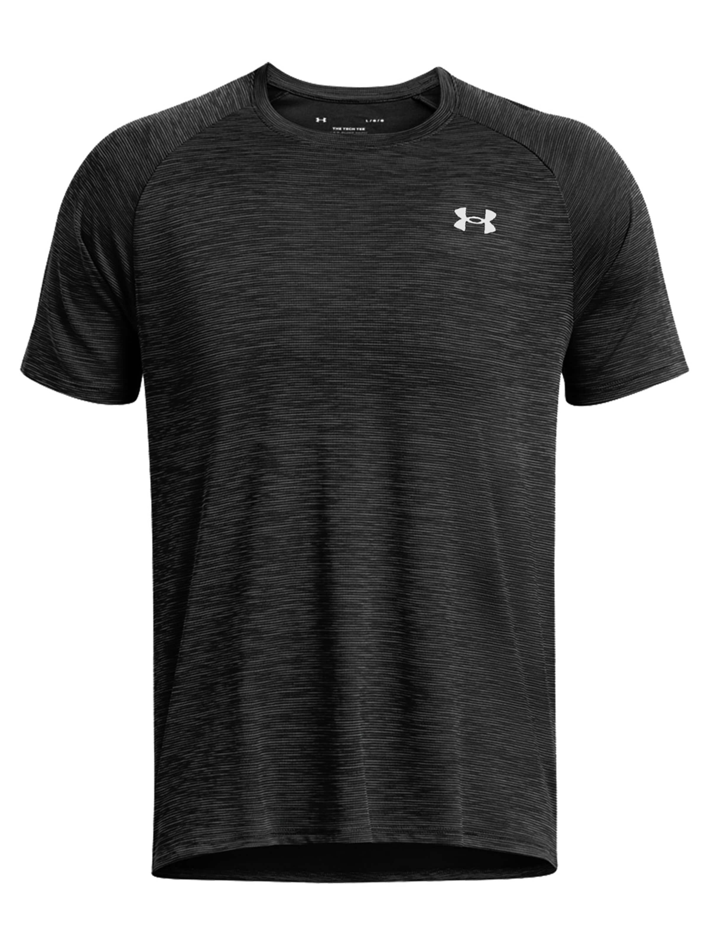 UNDER ARMOUR Performance Shirt 'Tech Textured SS' in Black: front