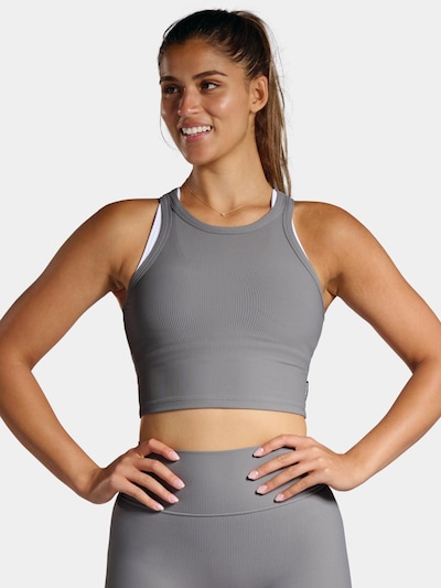 nordicdots Sporttop 'Rib' in XS in de kleur Grijs, Productweergave