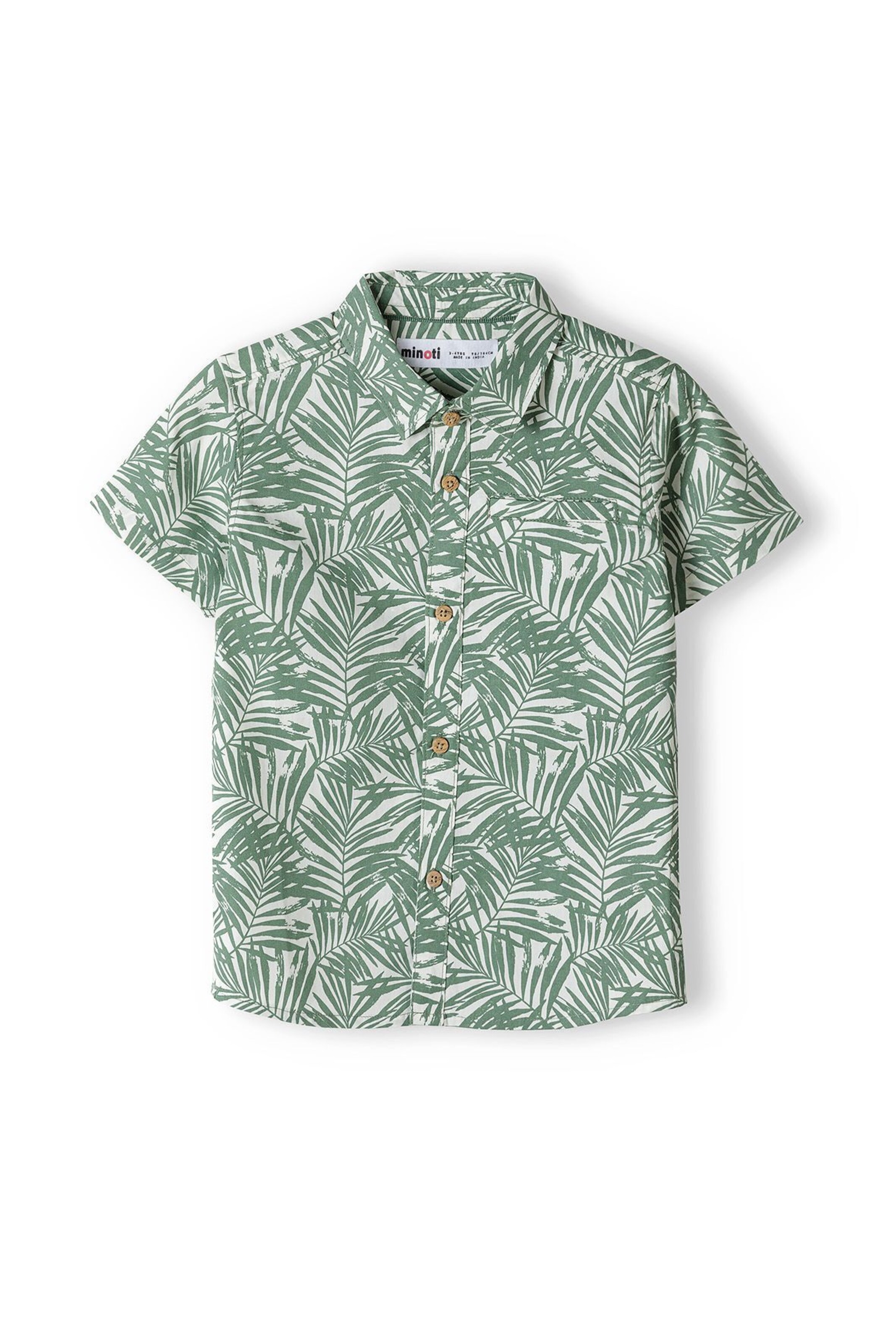 MINOTI Regular fit Button up shirt in Green: front