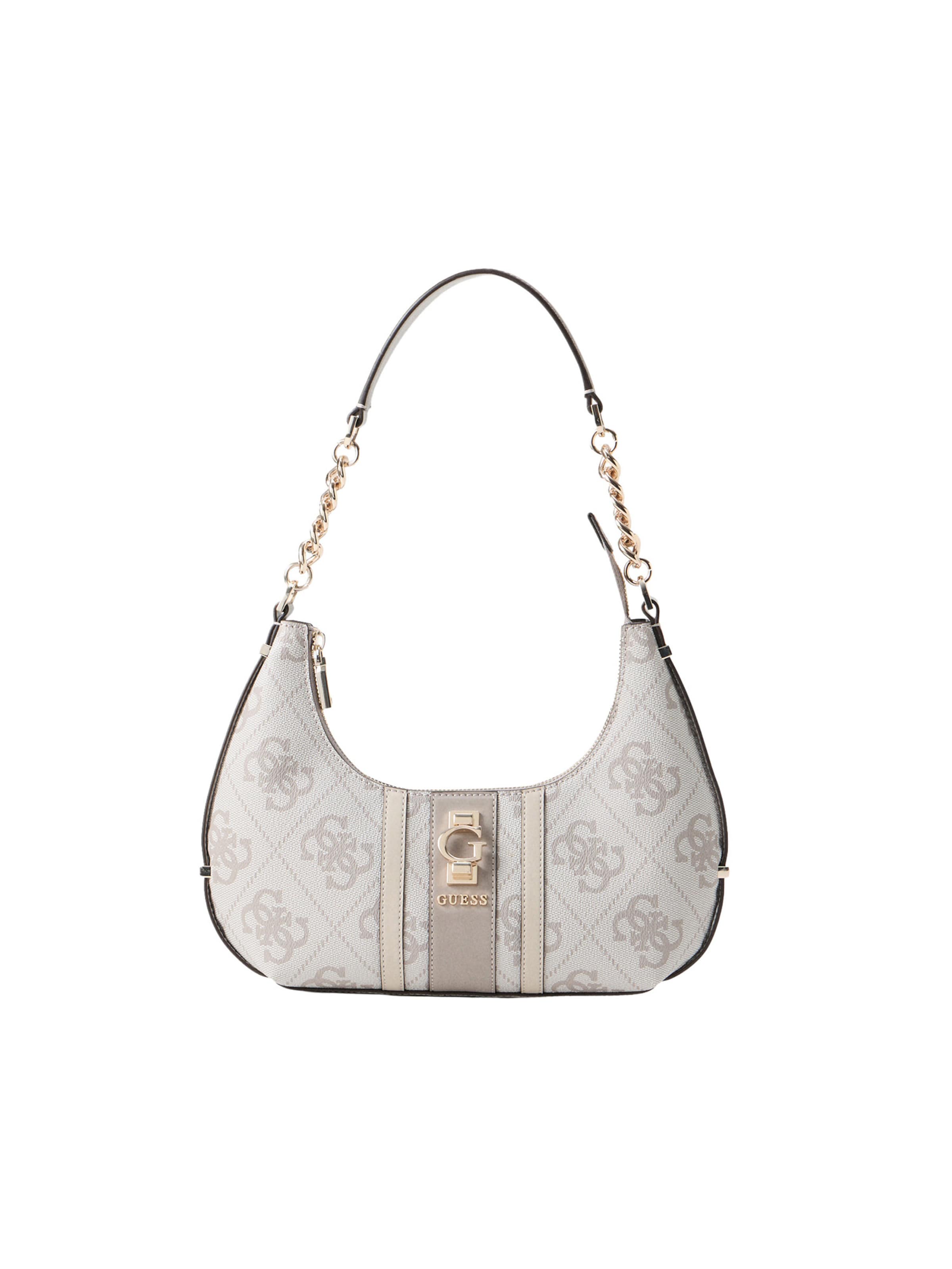 GUESS Torba na ramię 'ERENIA TOP ZIP SHOULDER BAG' w kolorze beżowy: przód