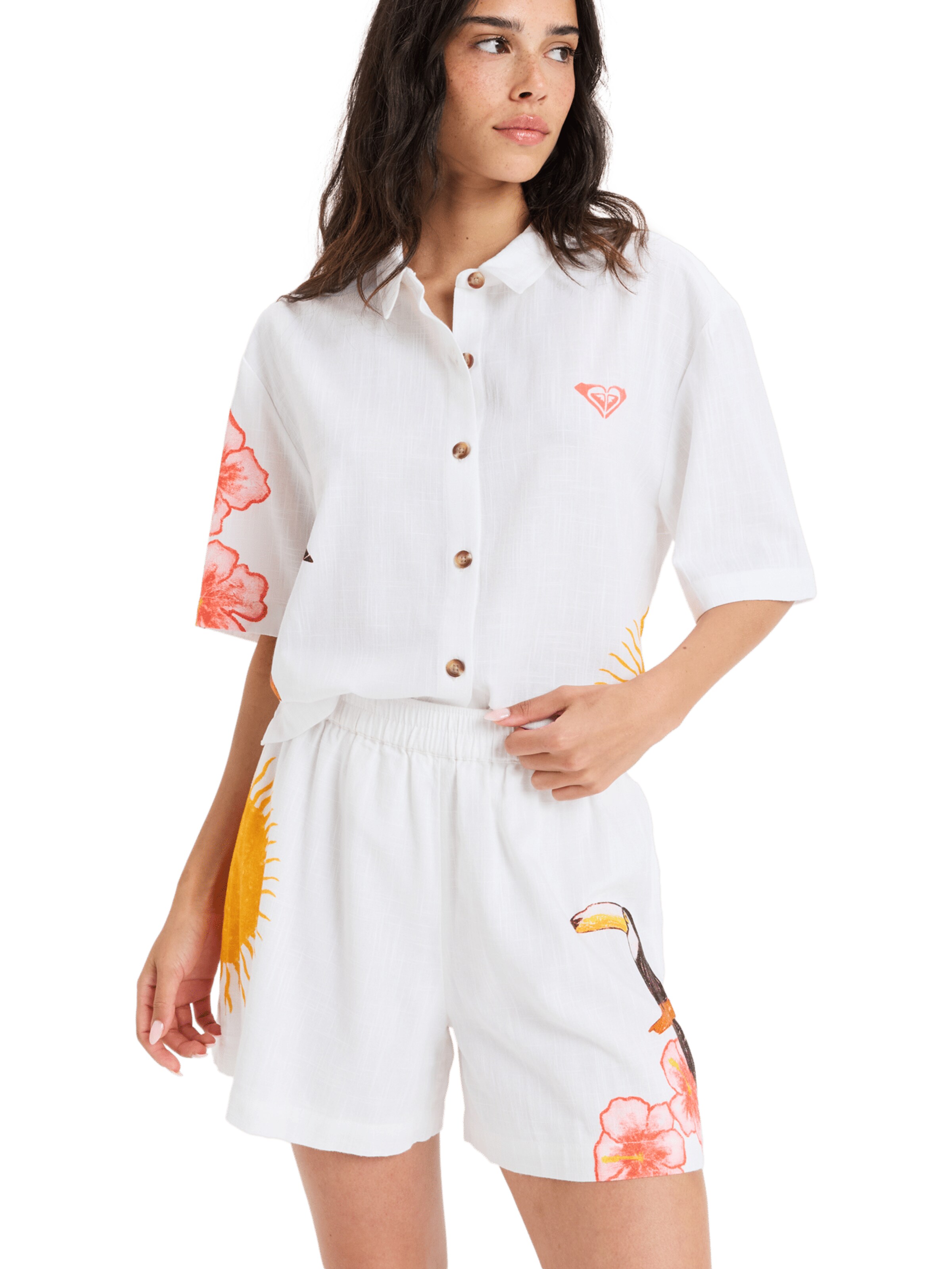 Loosefit Pantalon 'Atlas' ROXY en blanc : devant