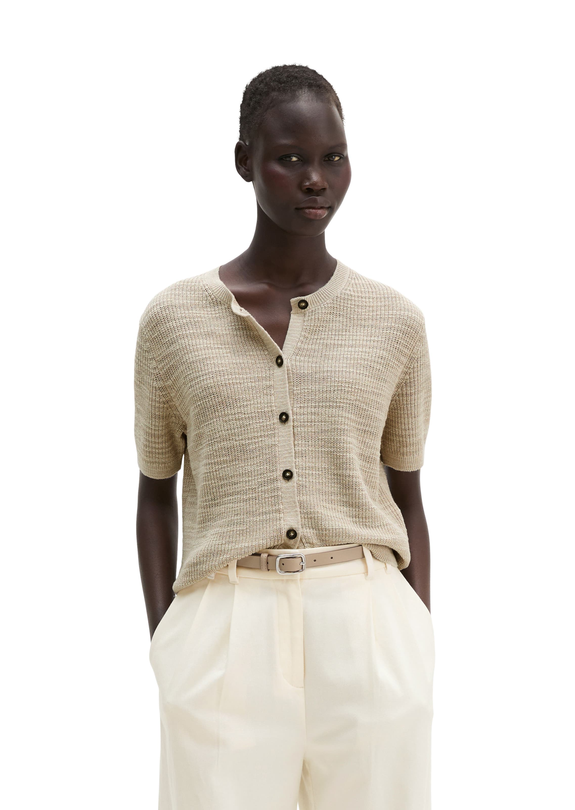 Cardigan Marc O'Polo en beige : devant