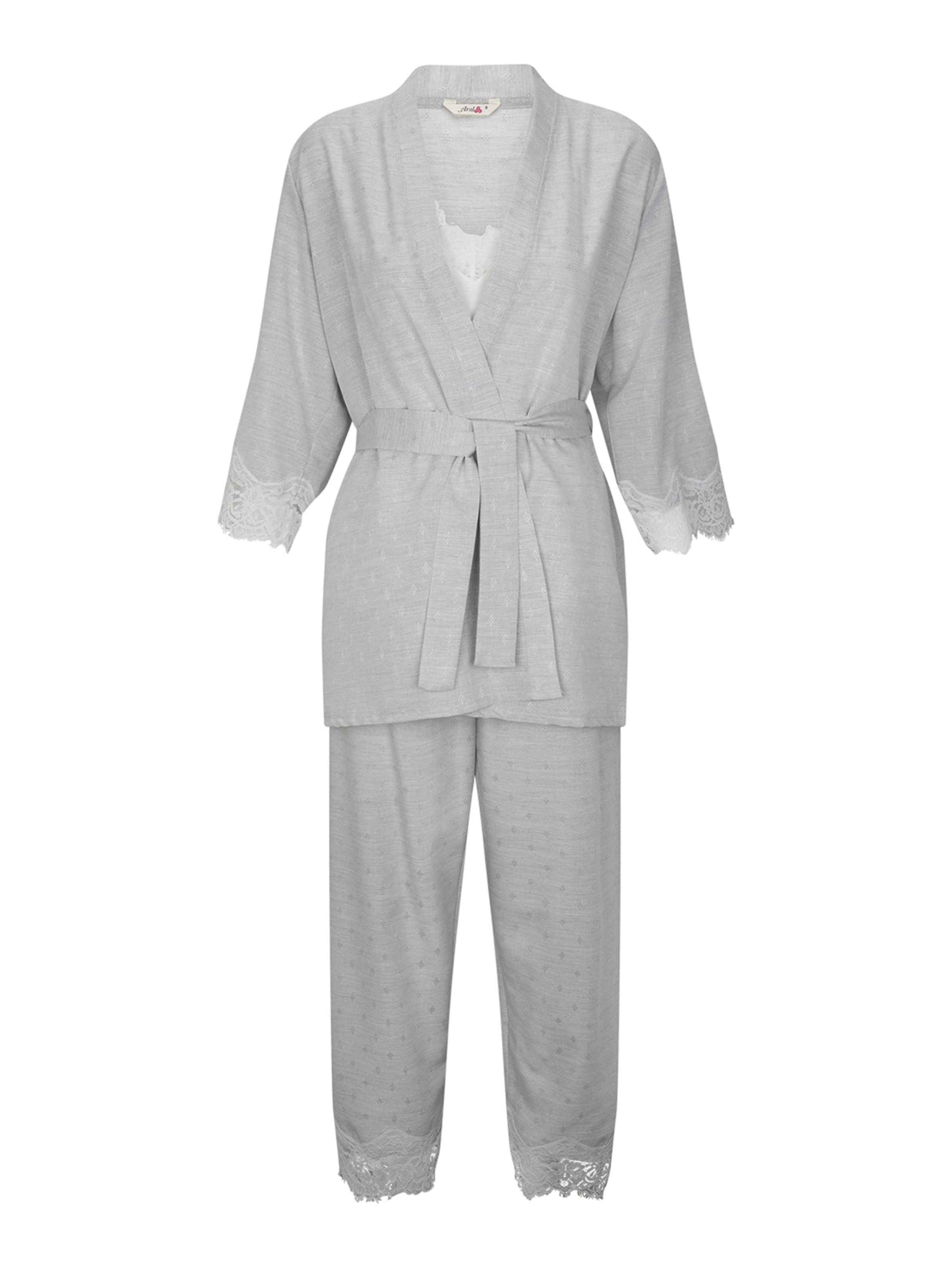 Pyjama ' Gown, Camisole & Pants Emili ' Goldenbay en gris : devant