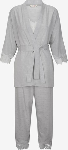 Pyjama ' Gown, Camisole & Pants Emili ' Goldenbay en gris : devant