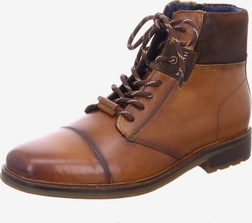 bugatti Lace-Up Ankle Boots in Brown: front