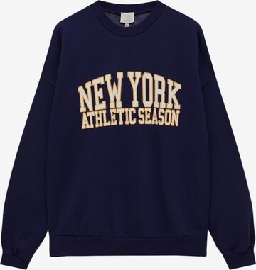 Pull&Bear Sweatshirt in Blauw: voorkant