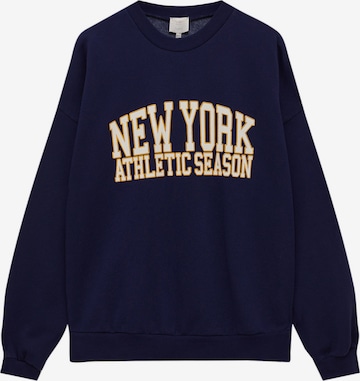 Sweat-shirt Pull&Bear en bleu : devant