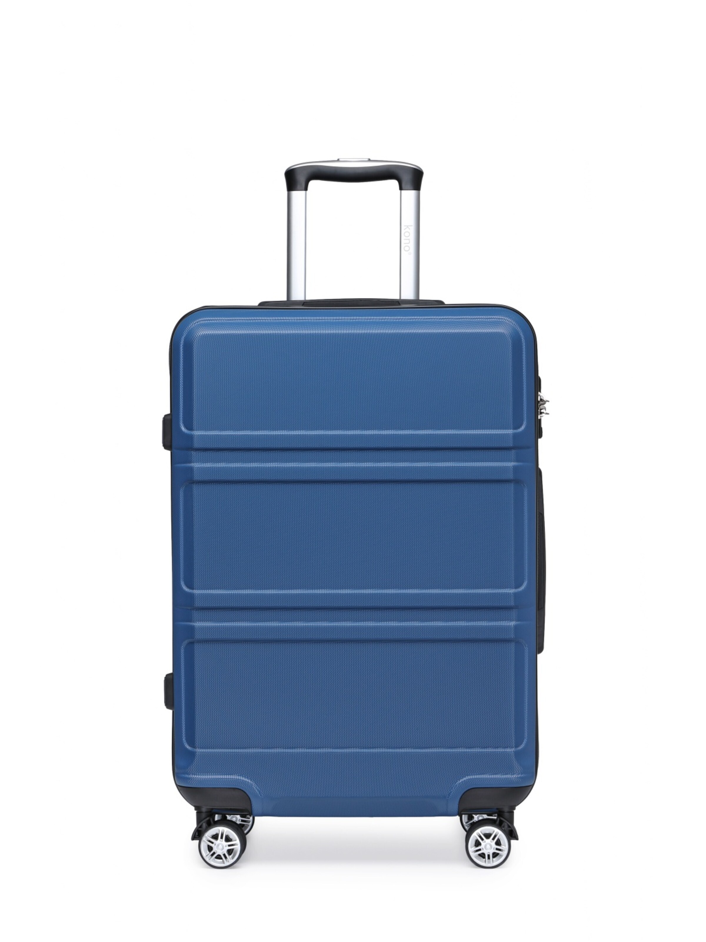 Kono Cart 'ABS Hartschalen Trolley 20 Zoll, Maße 38,00 × 21,00 × 51,50 cm, Handgepäck Koffer mit 4 Rollen' in Blue: front