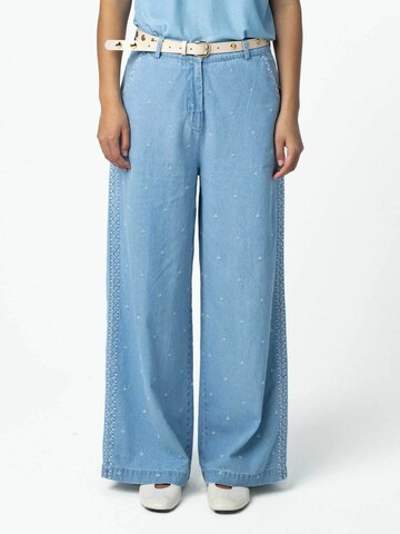 Coster Copenhagen Wide Leg Jeans in Blau: Vorderseite