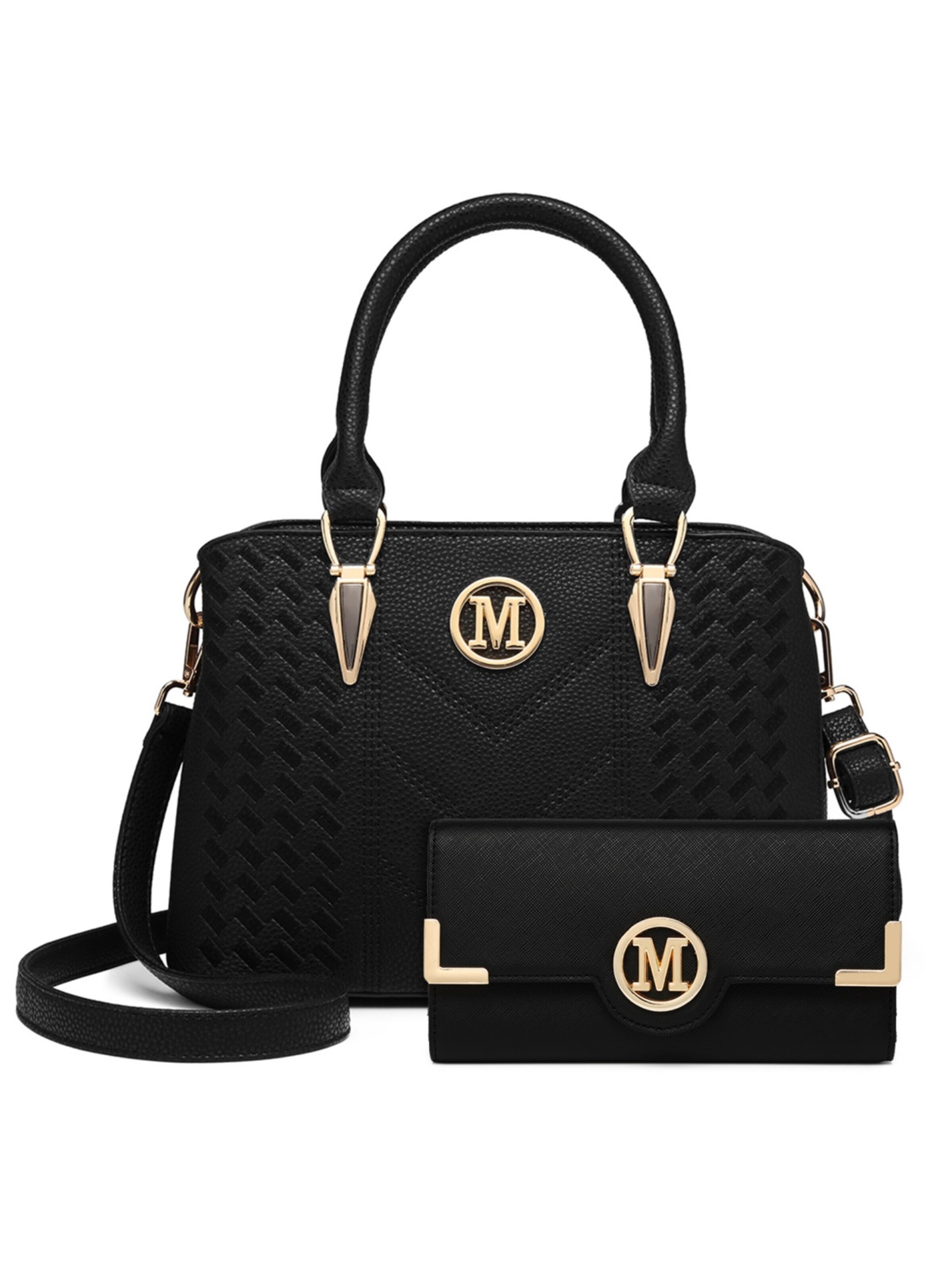 Miss Lulu Shoulder Bag in Black: front