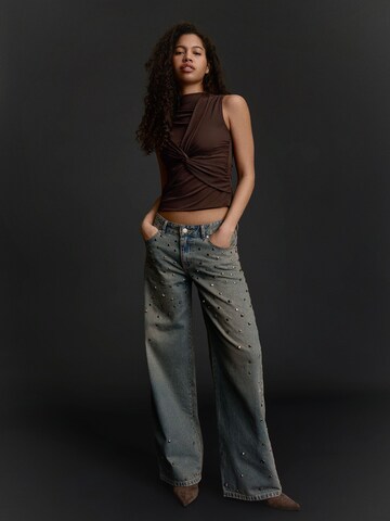 Bershka Top in Bruin