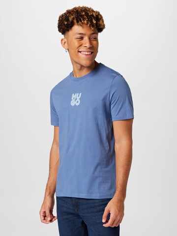 HUGO Shirt 'Decali' in Blauw: voorkant