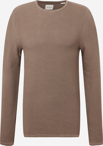 JACK & JONES Sweater 'ALEX' in Brown: front