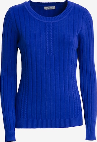 Influencer Pullover ' Fancy' in Blau: Vorderseite