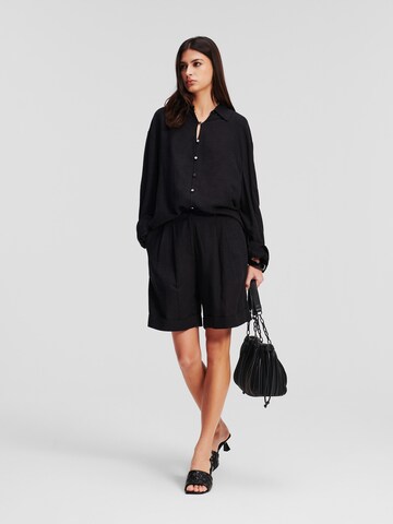 Loosefit Pantaloni con pieghe di Karl Lagerfeld in nero