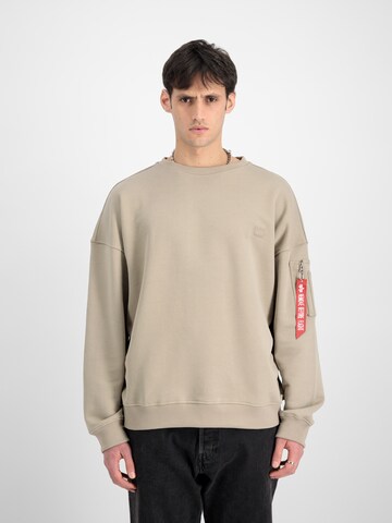 ALPHA INDUSTRIES Sweatshirt in Beige: predná strana