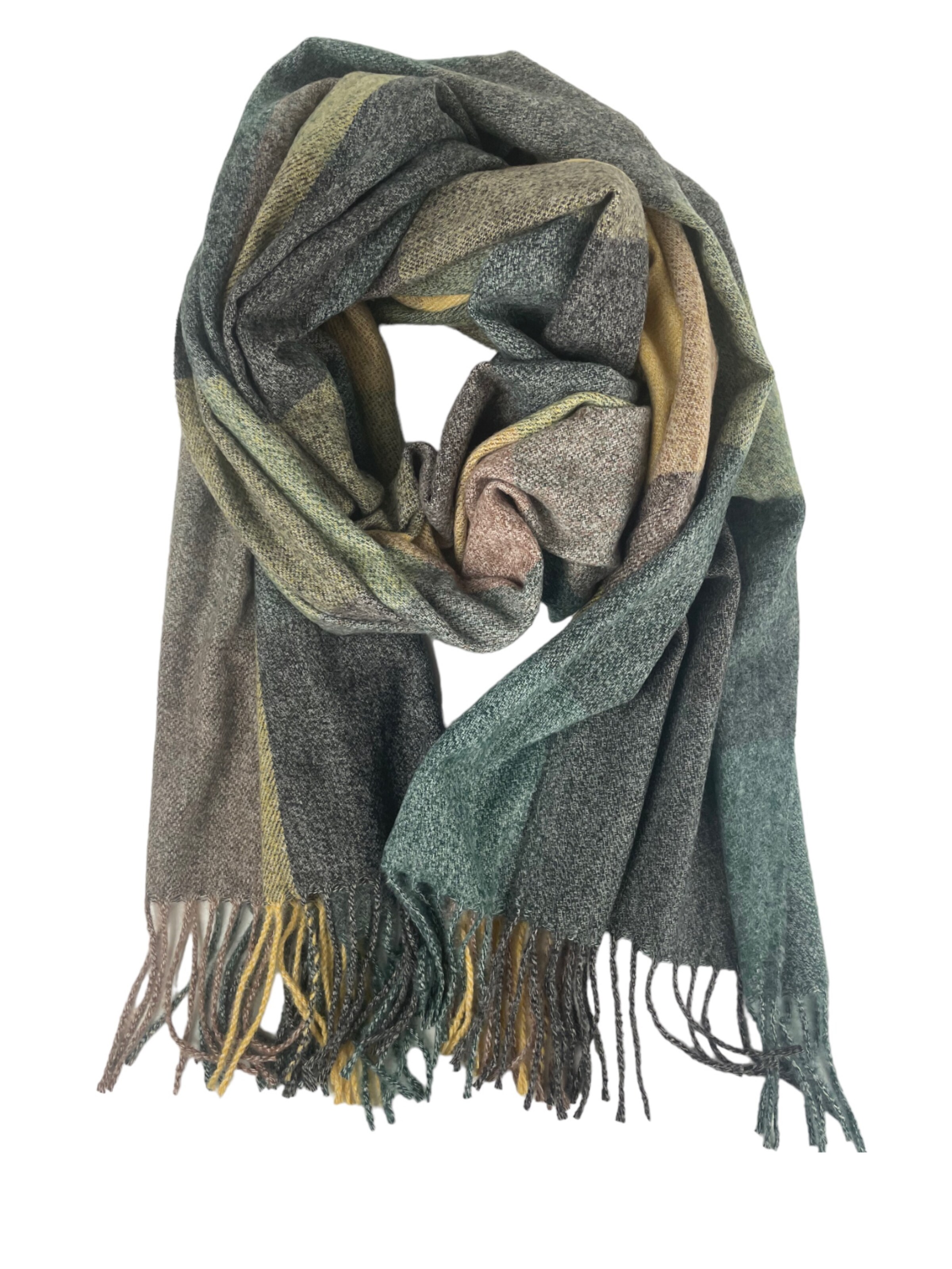 Kumixi Oversized Scarf in Green: front