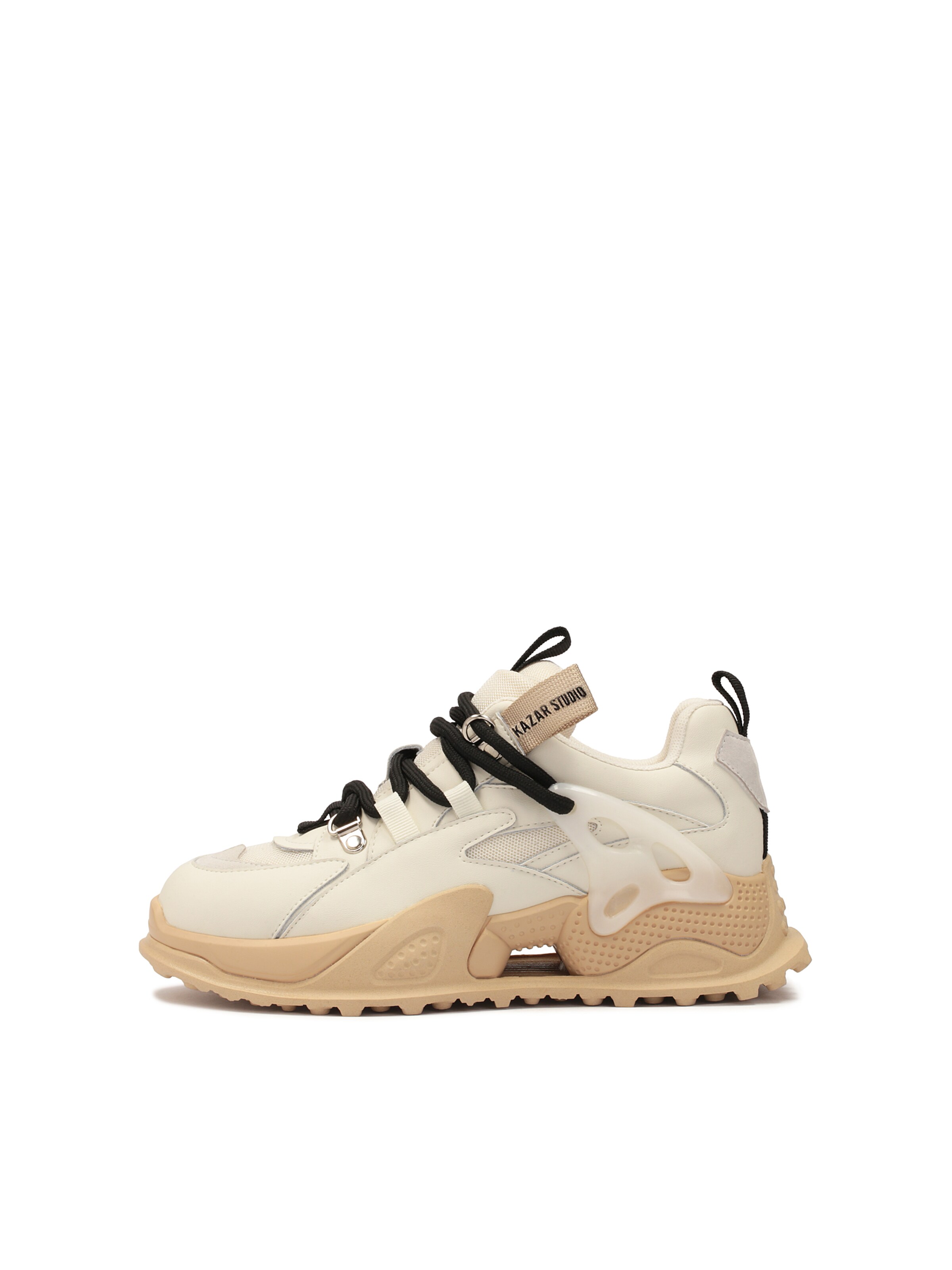 Sneaker bassa di Kazar Studio in beige: frontale